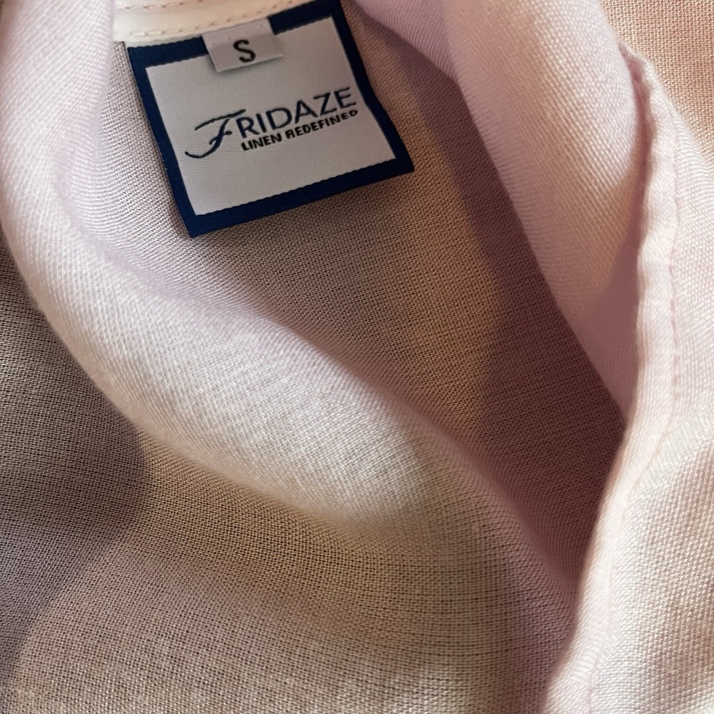 Fridaze Pink Linen Pleated Top Women's S Relaxed Fit Soft Girl Feminine - Picture 3 of 9